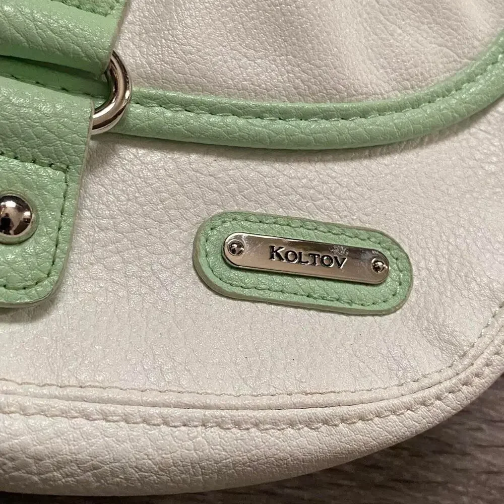 Mint and white koltov shoulder bag